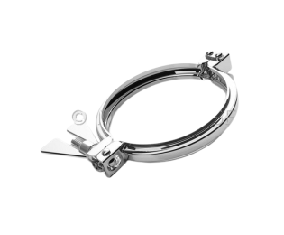 Colier cu clema si articulatie DIN 32676 din INOX 1.4301 pentru furtunuri de absortie