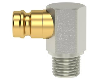 Racord 90° temperare cu filet imperial exterior Seria ESH si ESHT DN 9 din ALAMA MS 58 nichelat