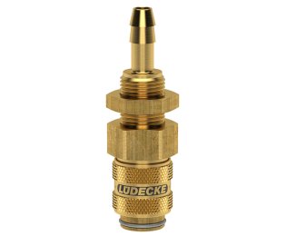 Cupla rapida fara scurgere cu racord furtun si piulita fixare Seria ESMLA-TSV din alama MS 58