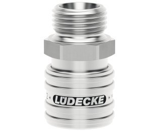 Cupla rapida pneumatica cu filet exterior Seria ESEG DN 7.2 din INOX 1.4305 cu bucsa neteda