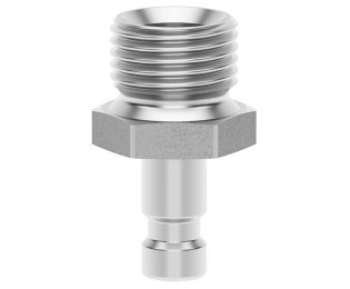 Racord cupla rapida cu filet exterior ESMCE MICRO DN 2.7 din INOX 1.4305 cu ventil unidirectional