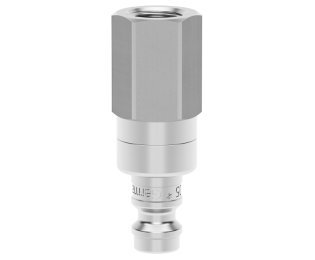 Racord cupla rapida pneumatica cu filet interior Seria ESME MINI DN 5 din INOX 1.4305 cu ventil bidirectional