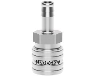 Cupla rapida pneumatica cu racord furtun Seria ESEG DN 7.2 din INOX 1.4305 cu bucsa neteda