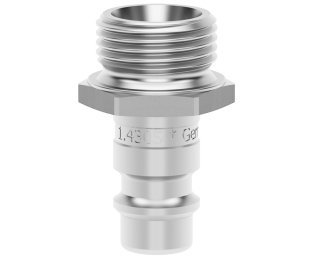 Racord cupla rapida pneumatica cu filet exterior Seria ESEG DN 7.2 din INOX 1.4305 cu ventil unidirectional