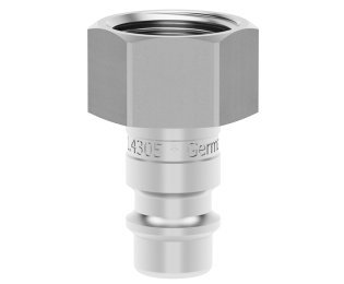 Racord cupla rapida pneumatica cu filet interior Seria ESEG DN 7.2 din INOX 1.4305 cu ventil unidirectional