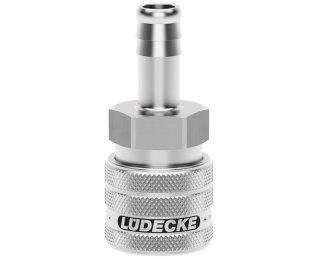 Cupla rapida pneumatica cu racord furtun Seria ESER DN 7.2 din INOX 1.4305 cu bucsa zimtuita