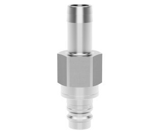 Racord cupla rapida pneumatica cu racord furtun Seria ESGE DN 19 din INOX 1.4305 cu ventil bidirectional