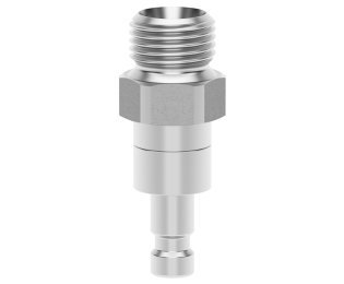 Racord cupla rapida cu filet exterior ESMCE MICRO DN 2.7 din INOX 1.4305 cu ventil bidirectional