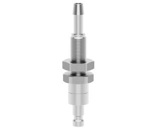 Racord cupla rapida pneumatica cu racord furtun si piulita de fixare Seria ESMCE MICRO DN 2.7 din INOX 1.4305 cu ventil bidirectional