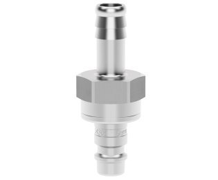 Racord cupla rapida pneumatica cu racord furtun Seria ESEG DN 7.2 din INOX 1.4305 cu ventil bidirectional