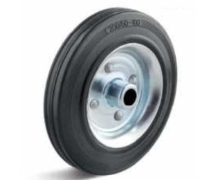 Roata cu cauciuc negru rigid WLL=50-475kg, D=80-400mm