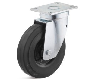 Roata cauciuc elastic, carcasa pivotanta HEAVY DUTY, portanta  WLL=350-550kg, D=160-250mm