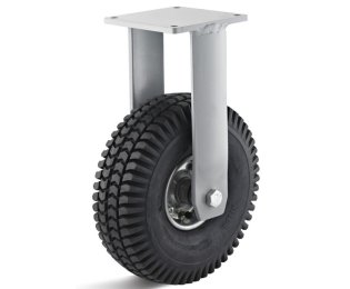 Roata cauciuc superelastic negru, janta otel zincat, carcasa fixa, WLL=260kg, D=250mm