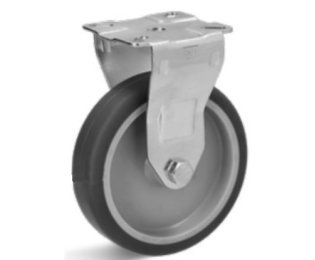 Roata cauciuc termoplastic, carcasa fixa, WLL=40-65kg, D=50-100mm