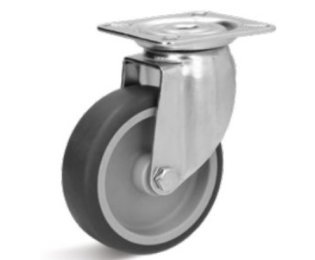 Roata cauciuc termoplastic cu carcasa pivotanta, WLL=40-65kg, D=50-100mm