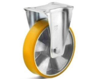 Roata poliuretan rigid, rulment cu bila, carcasa fixa, WLL=180-500kg, D=80-250mm