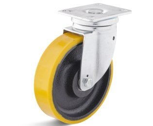 Roata poliuretan rigid, rulment cu bila, carcasa pivotanta, WLL=470-2100kg, D=70-300mm