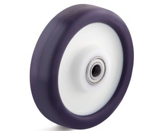 Roata poliuretan elastic, janta poliamida, rulmenti cu bila