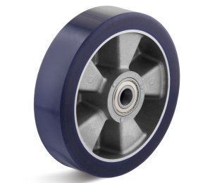 Roata poliuretan elastic, rulment cu bila, WLL=200-900kg, D=100-250mm