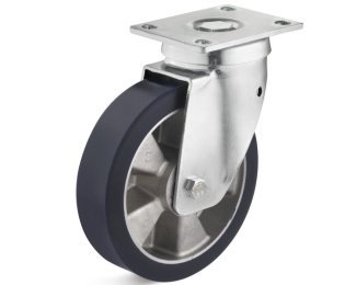 Roata poliuretan elastic, carcasa pivotanta HEAVY DUTY, WLL=200-700kg, D=100-200mm