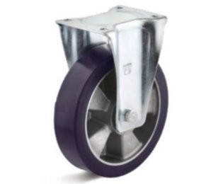 Roata poliuretan elastic, rulment, carcasa fixa, WLL=200-600kg, D=100-200mm