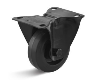 Roata din cauciuc elastic, seria black, cu carcasa fixa, WLL=150kg, D=80-100mm