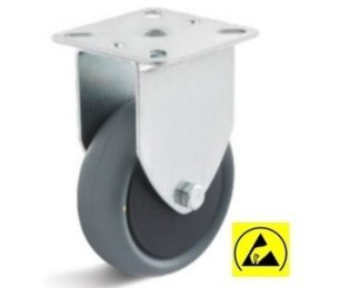 Roata ESD termoplast, carcasa fixa, WLL=40-65kg, D=50-100mm