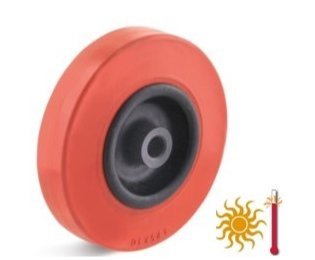 Roata cauciuc termorezistent, rulment alunecare/bila, WLL=40-150 kg, D=80-200mm