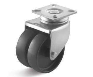 Roata poliamida dubla, carcasa pivotanta, WLL=80-100kg, D=50-75mm