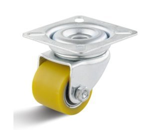 Roata utilaj din poliuretan, rulment, carcasa pivotanta, WLL=100kg, D=35mm