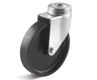 Roata poliamida, seria LIGHT, carcasa pivotanta cu alezaj, WLL=40-60kg, D=50-100mm