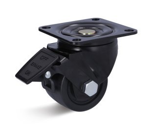 Roata poliamida, janta poliamida, carcasa pivotanta cu frana, WLL=300-600kg