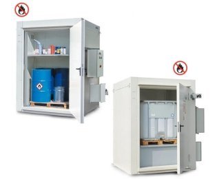Container antifoc RFP 115 pentru depozitare recipiente mici, butoaie de 200 litri si IBC-uri