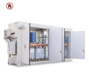 Container antifoc RFP pentru depozitare butoaie de 200 litri si IBC-uri