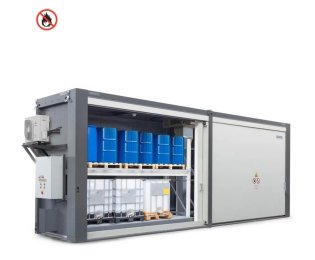 Container antifoc RFP SD pentru depozitare butoaie de 200 litri si IBC-uri