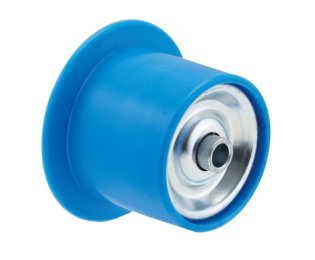 Rola cu guler din otel zincat cu bandaj plastic sina de rulare