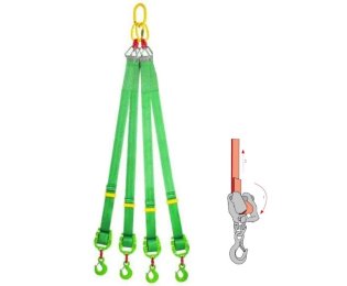 Sistem de ridicare cu chingi cu 4 brate cu lungime reglabila