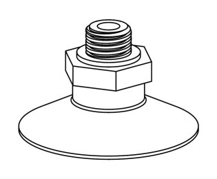 Ventuza plana cu racord cu filet exterior Universal VAC