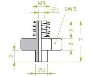 Racord ventuza 130.025 cu filet metric exterior M3