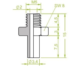 Racord ventuza 130.022 cu filet metric exterior M5
