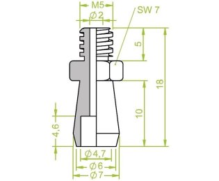 Racord 130.032 cu filet metric exterior M5 pentru ventuze