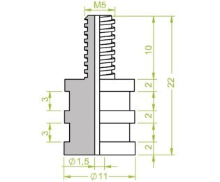 Racord 130.244 cu filet metric exterior M5 pentru ventuze