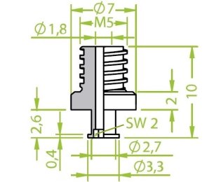 Racord 130.283 cu filet metric exterior M5 pentru ventuze