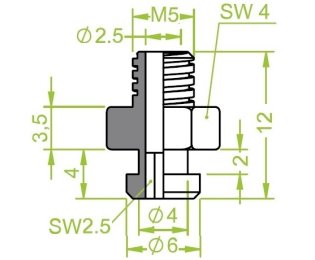 Racord 130.536 cu filet metric exterior M5 pentru ventuze