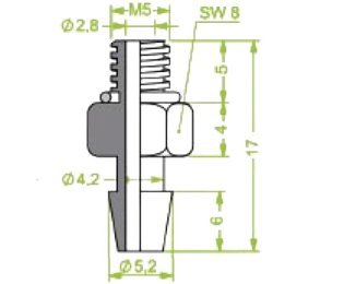 Racord ventuza 130.633 cu filet metric exterior M5