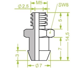 Racord ventuza 130.629 cu filet metric exterior M5