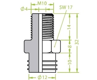 Racord ventuza 130.177 cu filet metric exterior M10
