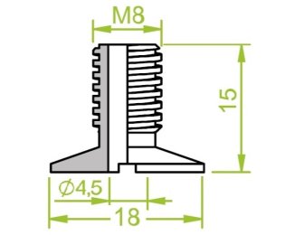 Racord ventuza 130.056 cu filet metric exterior M8