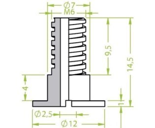 Racord ventuza 130.039 cu filet metric exterior M6