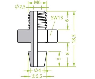 Racord ventuza 130.104 cu filet metric exterior M6